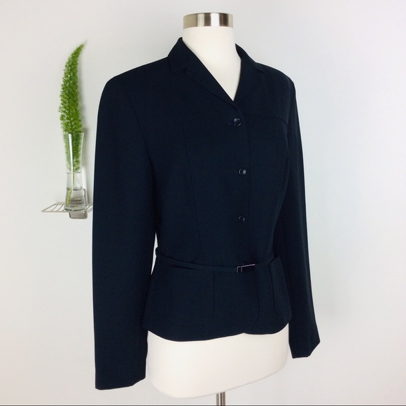 LOFT Jackets & Blazers - LOFT Ann Taylor Black Stylish Blazer w Belt Size 8